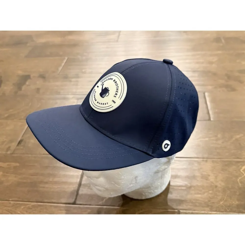 Johnson Brothers Garden Mens Navy Blue Patch Breathable Adjustable SnapBack Hat